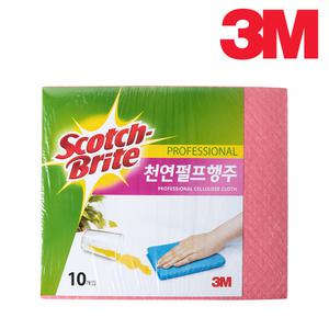 3M 스카치브라이트 천연펄프행주 핑크 부직포 독일행주 10매입