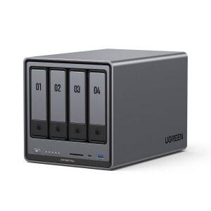 UGREEN NASync DXP4800 플러스 4-Bay 데스크톱 NAS, 인텔 펜티엄 골드 8505 5코어 CPU, 8GB DDR5 RAM, 128G SSD, 1 * 10GbE, 2.5GbE, 2 M.2 NVMe 슬롯, 4K HDMI, 네트워크 연결 스토리지(디스크리스)