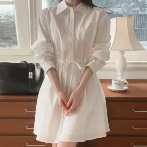 [귈림] 스트랩 장식 셔츠 미니 원피스(G5FOP058P)