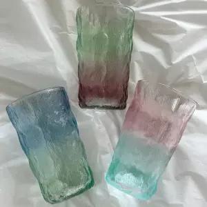 소소유이 Summer Glass 투톤 그라데이션 핑크 블루 홈카페 유리컵 아이스커피잔