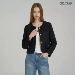 [ab.plus] 노카라 금장 버튼 트위드 자켓 (LSA5MJ32A)