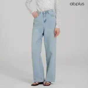 [ab.plus] 허리 밴딩 와이드 데님 팬츠-롱버전 (LSA5MP43A)