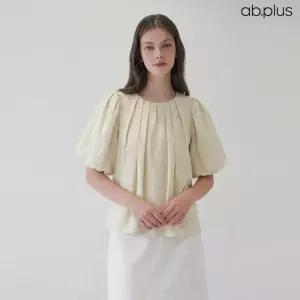 [ab.plus] 핀턱 주름 퍼프 소매 반팔 블라우스 (LSA2MB32A)