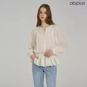 [ab.plus] 브이넥 페플럼 벌룬소매 블라우스  (LSA2MB52A)