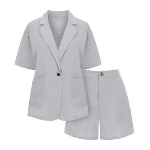 (택가 169000원)[티뷰] 모던카라자켓4부팬츠세트_V6B-CSE002