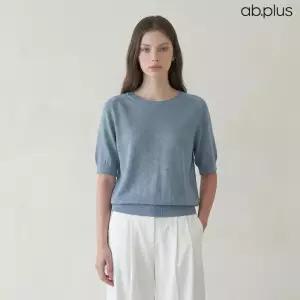 [ab.plus] 여름 린넨 블렌디드 베이직 반팔 니트 (LSA2MW37A)