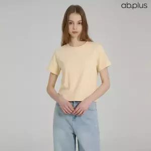 [ab.plus] 여성 베이직 심플 라운드 반팔 티셔츠 (LSA2MK45A)