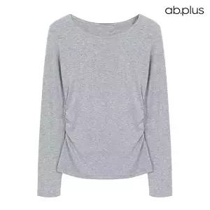 [ab.plus] 사이드 셔링 디테일 라운드넥 티셔츠 (LSA5MK32A)
