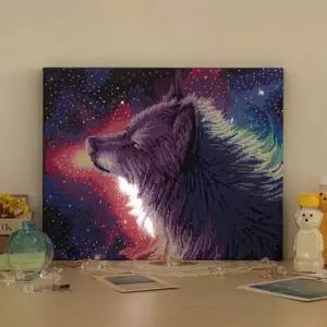 오너클랜 TBZ 갤럭시 울프 LED 캔버스) 보석십자수 40x50 비즈아트 큐빅페인팅 캔버스보석십자수