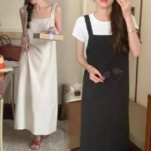 [클리어런스]스퀘어넥 루즈핏 민소매 롱원피스_5