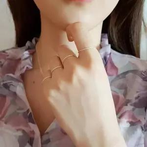 여자 얇은 미니멀 컷팅 데일리 레이어드 반지