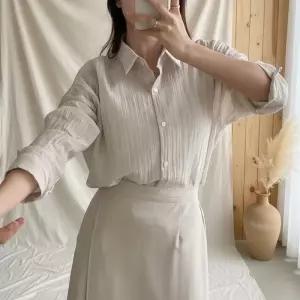 여성 시스루 긴팔 커버업 빅사이즈 여리핏 셔츠
