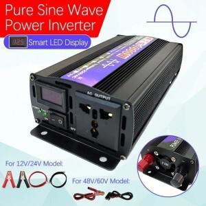순수 정현파 인버터 2600W/2000W/1600W/1000W 12/24/48/60V ~ 220V 전압 변압기 변환기 LED 디스플레이 전
