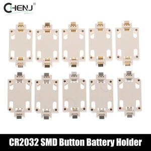화이트 골드 도금 주석 단추 배터리 거치대  CR2032 BS-6 SMD 소켓 케이스 액세서리  10 개