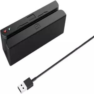 QICARWOW MSR90U 마그네틱 스트립 카드 리더 3 트랙 POS 시스템 계산원 레지스트리 플러그 앤 플레이 블랙