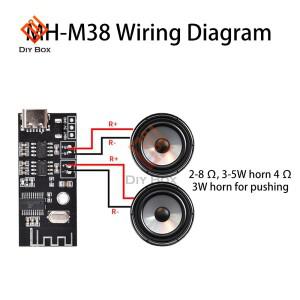 MH-MX38 무선 디코더 보드 Bluetooth 5.1 오디오 모듈 마이크로 USB Type-C 5W + 증폭기 MP3 Verlustfreie