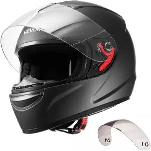 VEVOR 풀페이스 모터사이클 헬멧 DOT 승인 듀얼 바이저 및 교체 렌즈 스마트 스트리트 ABS 편안한