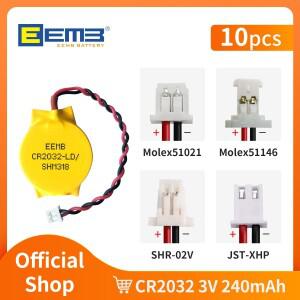 10팩 CMOS 배터리 EEMB 3V CR2032 배터리(Molex51021-RP 플매트 카펫 러그 포함) 마더보드 노트북 PC 컴퓨