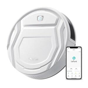 레판트 로봇 청소기, 강력한 흡입력, 120분 시간, 슬림, 저소음, 자동 자가 충전, Wi-Fi / 앱 알렉사 제어, 반려동물 털 딱딱한 바닥 및 일상 청소에 이상적, M210