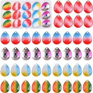 낚시 스피너 블레이드 키트 50PCS 루어 만들기 인라인 미끼 망치질 콜로라도 DIY 월 리그 연어 송어 나만의