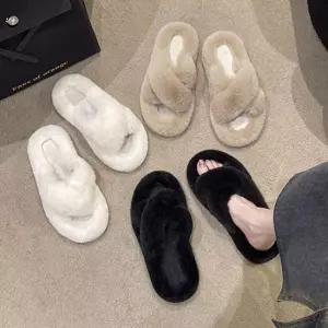여성 겨울철 엑스크로스 털슬리퍼 퍼 몽실몽실 실내화 털실내화 실내슬리퍼 겨울슬리퍼
