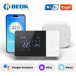 가스 보일러 난방용 Beok WIFI 무선 온도 조절기 스마트 홈 Tuya 구글 알렉사 지원