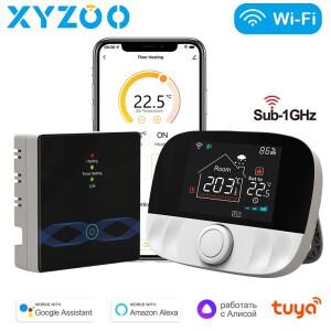 가스 보일러 무선 온도조절기  RF433 와이파이  TUYA 스마트 온도 컨트롤러  리시버 및 습도 센서  알렉사