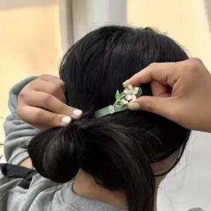 진주꽃 옥 한복 비녀 옥비녀 머리장식 전통 헤어코사지