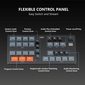 라이브 스트리밍 장비용 비디오 스위처  카드 믹서 장비   스튜디오 카메라 제작  4 HDMI 호환  WL100 4k