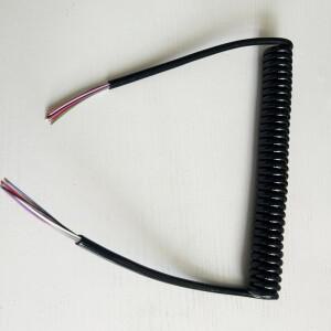 6코어 나선형 스프링 와이어 연장 전선 0.2mm² 24 AWG 고전력 코드 1개/묶음 언드로우 2.5m