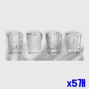 WL 4가지 디자인 유리 소주잔 4p x5개 술상 사케잔 술잔 WFLR11E