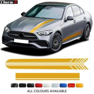 메르세데스 벤츠 C 클래스 W206 용 사이드 스트라이프 스커트 스티커, 에디션 1 AMG 자동차 스타일링 후드