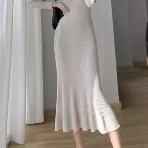 [룽스_62]G125887_밑단프릴 치마 롱니트원피스