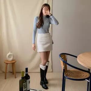 [옷자락]여성 망고 기모 베이직 폴라 티셔츠 남방 본딩 방한