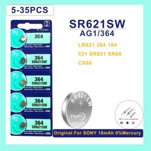 5-35PCS  소니 364 SR621SW SR60 1.55V 버튼 배터리 시계 장난감 리모컨 셀 코인