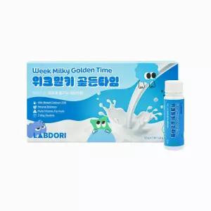 위크밀키 골든타임 어린이 청소년 칼슘 마그네슘 미네랄 비타민 사과맛 액상형