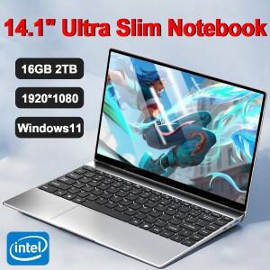 14.1인치  슬림 노트북 윈도우 11 인텔 N3700 16GB 램 2TB SSD 게이머용 1920x1080 디스플레이 오피스 학