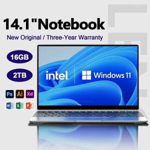 14.1인치  슬림 노트북 16GB 램 2TB SSD 윈도우 11 인텔 N3700 게이머 1920x1080 디스플레이 오피스 학습