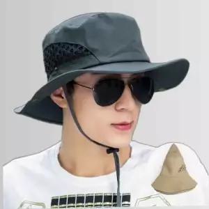 남성 휴대 끈있는 낚시 챙모자 야외 캠핑 통풍 여름