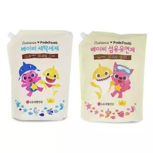 설겆이세제 LG베비언스 핑크퐁 세탁세제 섬유유연제 리필파우치