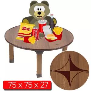 다용도로 사용하기 편리한 75cm 원형 다용도 밥상/책상/어린이/공부/원형밥상/공부상/미니/유아/접이식상