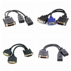 DMS 59 핀-DP Hd 수-2 X VGA DVI 24 + 5 암 컨버터 어댑터 듀얼 모니터 시스템 용 링크 비디오 분배기 케이