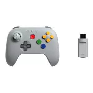 오리지널 N64 콘솔 아날로그 3D 및 Windows용 8BitDo 64 2.4G 무선 컨트롤러(그레이)