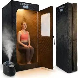 가정용 휴대용 스팀 사우나 박스 1500W 전신 개인 텐트 의자 접이식 XL 71인치 6피트 2인치 9가지 열 레벨