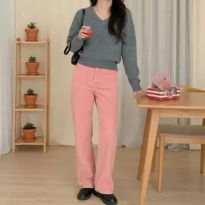 여성 골덴 일자핏 색상 골지 코튼팬츠 바지 모직