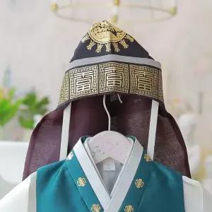 [보리보리/도담도담]라인 금박 겹복건  (백일-돌)