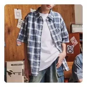 HC33 5부 썸머 쿨 체크 셔츠 남아,남방,체크셔츠,셔츠,폴로,티셔츠,카라티,파