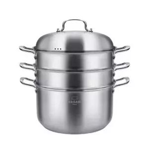 인덕션 다용도 스테인리스 스텐 찜 3단 32cm 냄비 국물냄비 곰솥찜기