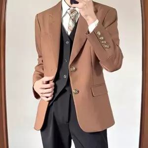 WL 브라운 투버튼 남자 자켓 교복 학생복
