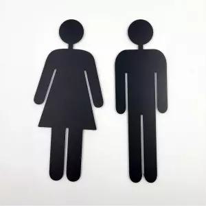 디자인문패 메탈 화장실 안내 표지판 블랙 카페 사무실 화장실사인 픽토그램